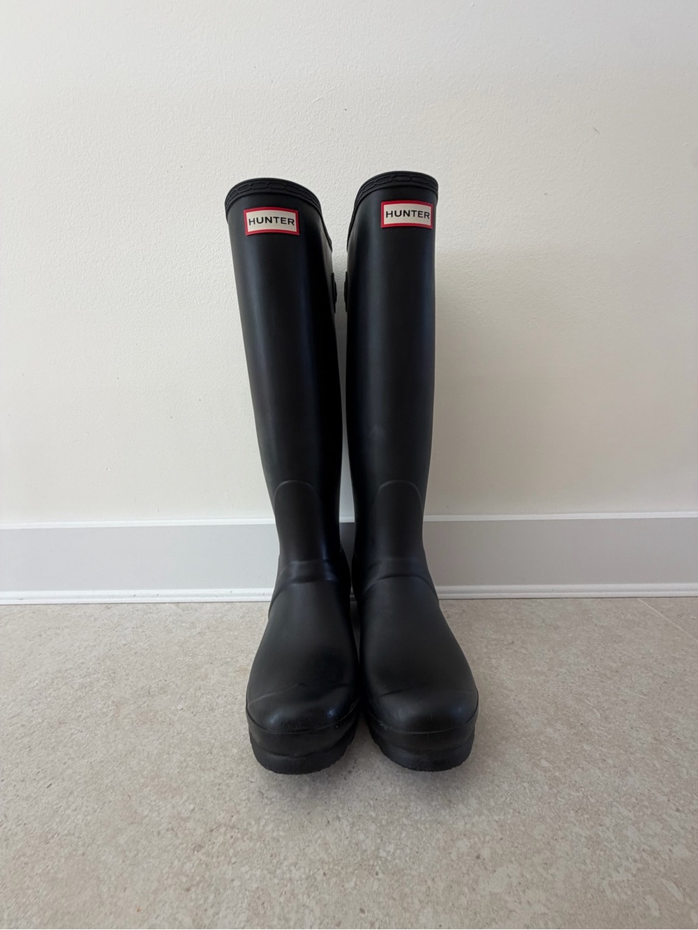 Hunter Tall Matte Black Waterproof Rain Boots